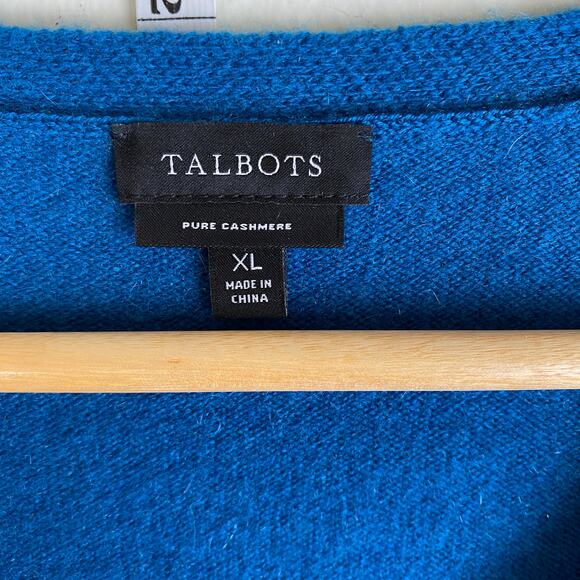 Talbots 100% Cashmere V Sweater Size XL Balloon Sleeve Pullover - Picture 8 of 10